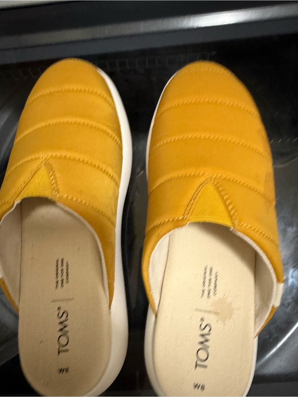TOMS Women's Mustard Slip-On Quilted Shoes Size 8